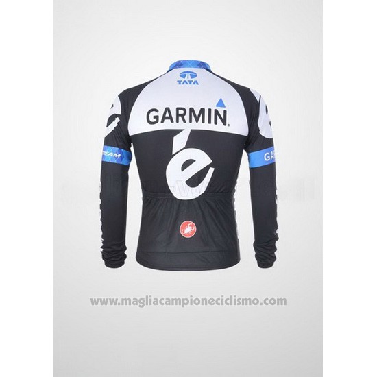 2011 Abbigliamento Ciclismo Garmin Cervelo Bianco e Nero Manica Lunga e Salopette